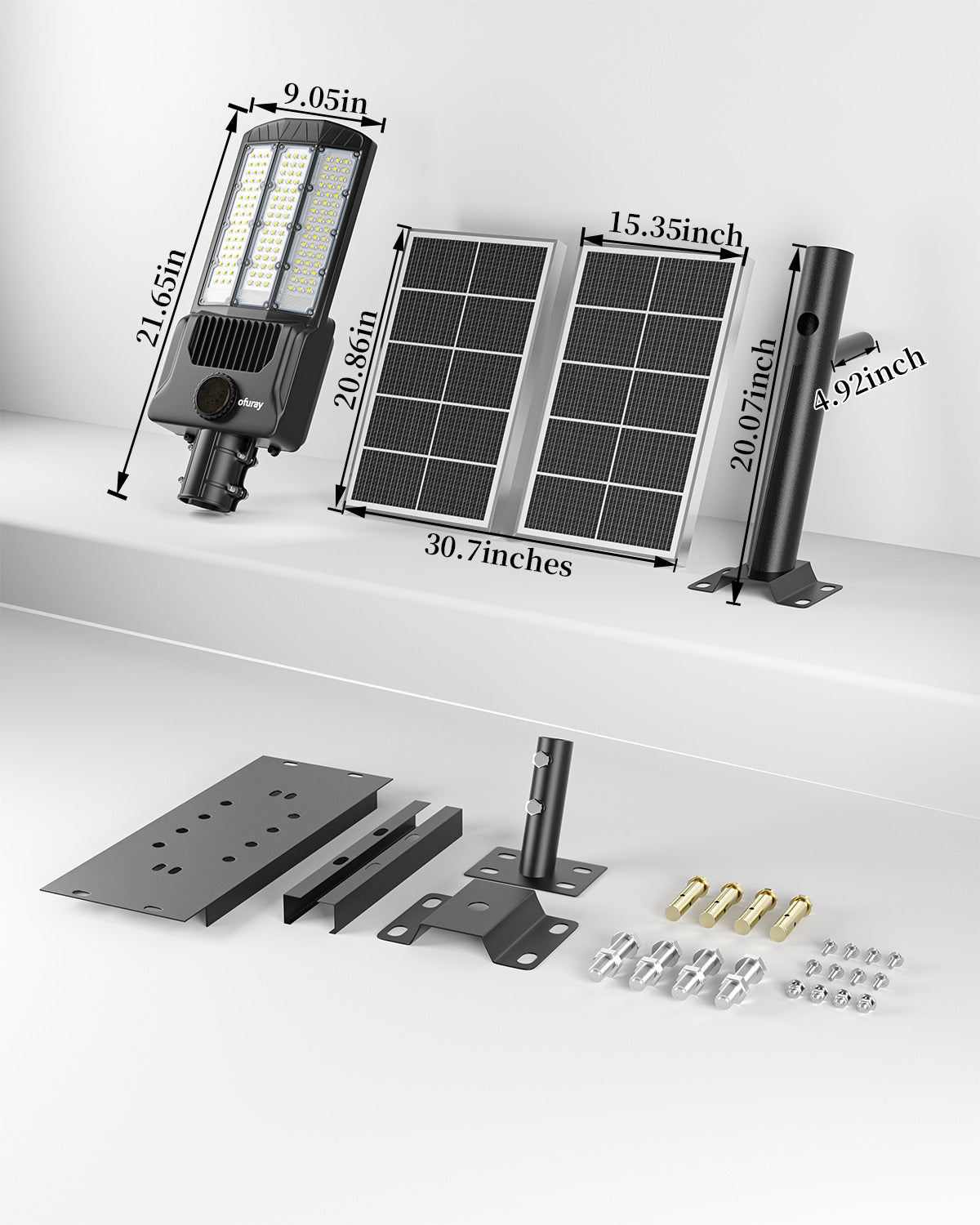 Ofuray Of-11000W Solar Street Lights Outdoor, IP67 Solar Security Flood Parking Lot Lights Commercial Dusk to Dawn, 6500k Led Big Power with Remote Control for Street,Court,Yard