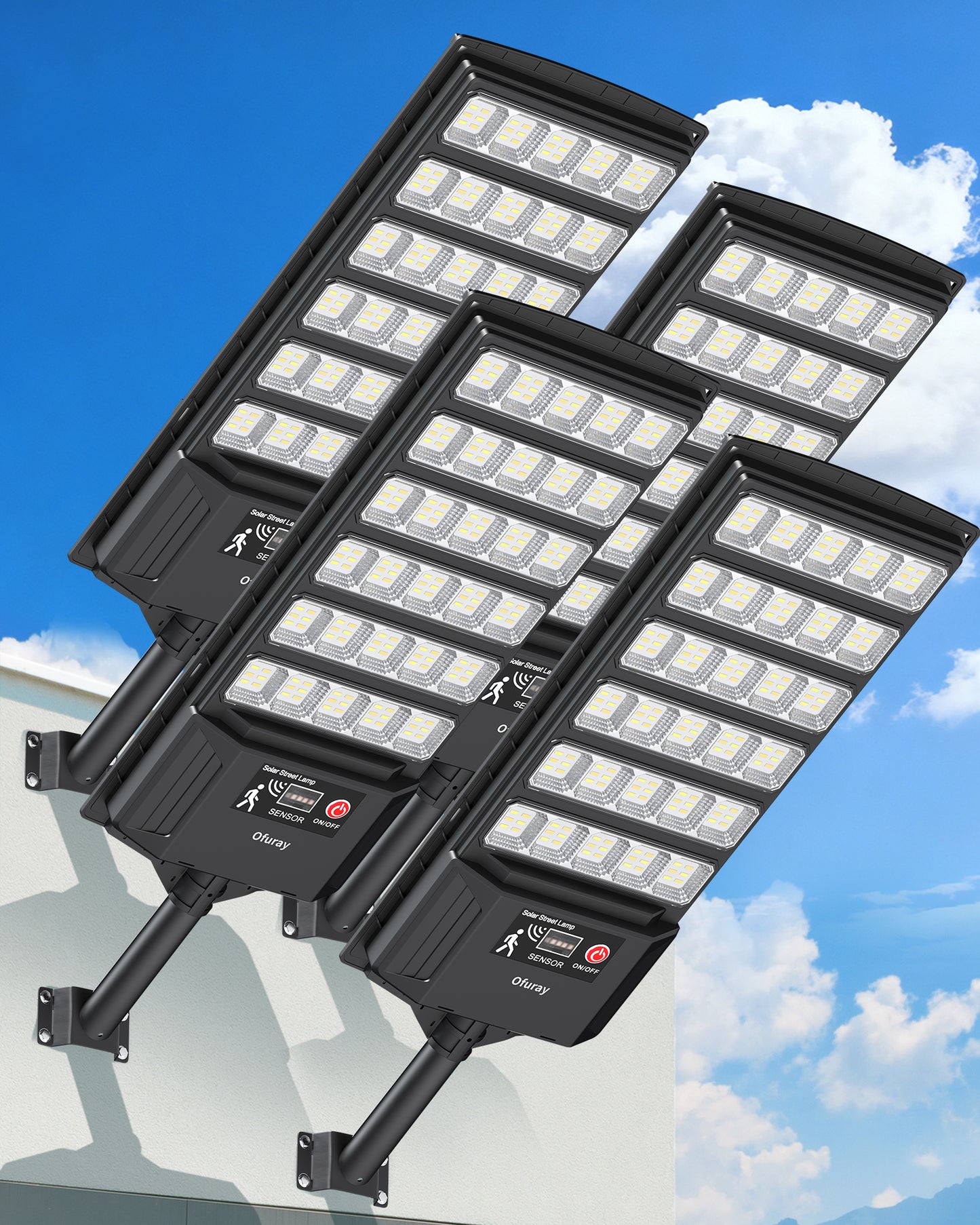 Ofuray Solar Flood Lights Outdoor, 3000K/4000K/6500K Dusk to Dawn Solar Security Light with Motion Sensor & Remote Control, IP66 Waterproof High Power LED Lighting for Yard, Backyard 4Pack Visit the Ofuray Store