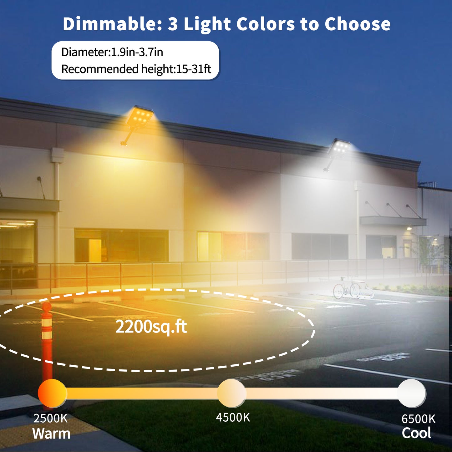 Ofuray Of-5000W Solar Street Lights Outdoor,Commercial Dusk to Dawn Flood Light with Motion Sensor, IP67 Waterproof 60LED High Power Security Lighting for Parking Lot,Yard(Tri-Color)