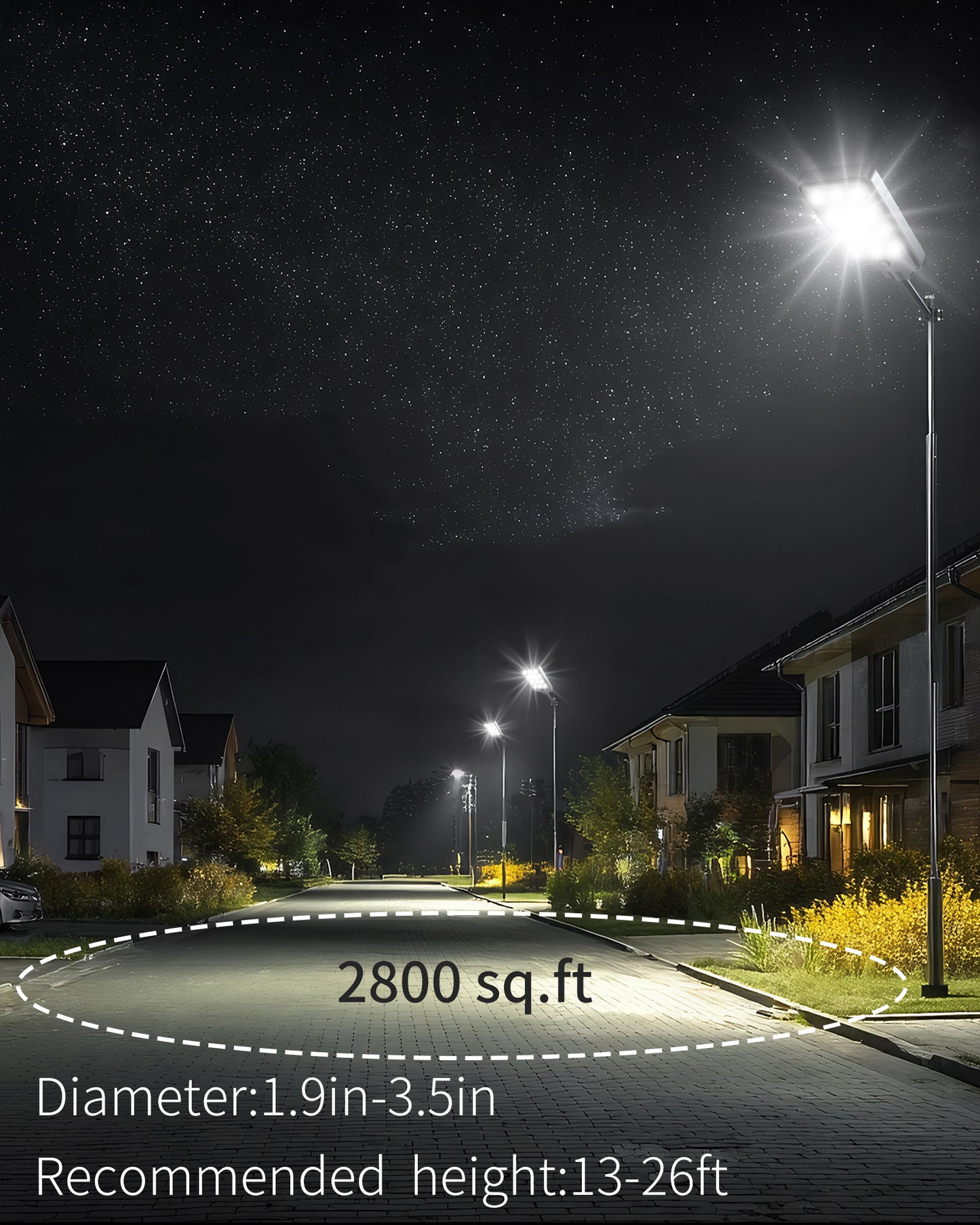 Ofuray Solar Street Lights Outdoor – 15W Super Bright 120LED, Lights up 2,800 sq.ft with Motion Sensor, 30Ah Power 35W Solar Panel,IP67 Dusk to Dawn Security Commercial Lighting for Court,Parking Lot