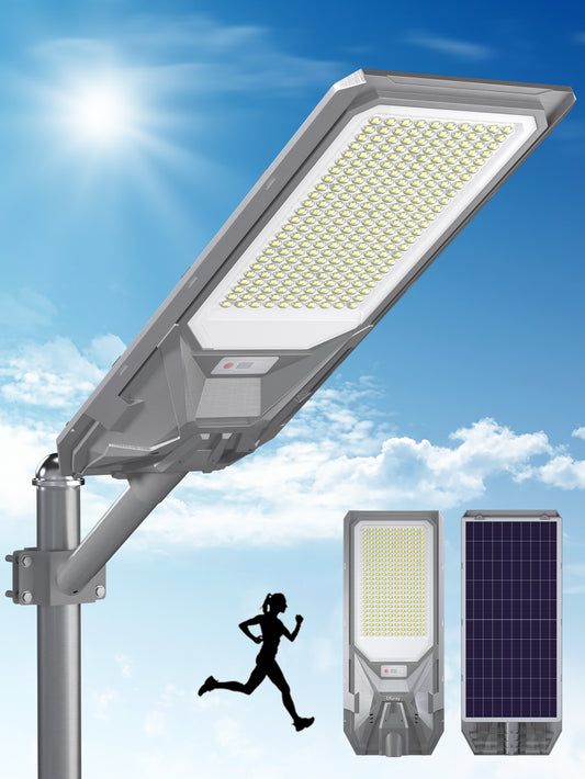 Ofuray Solar Street Light,SFL-OLL Max 36,000Mah High Power Solar Security Flood Lights Parking Lot Lights Commercial Dusk to Dawn, 6500k Waterproof Led with Motion Sensor for Street,Court,Barn