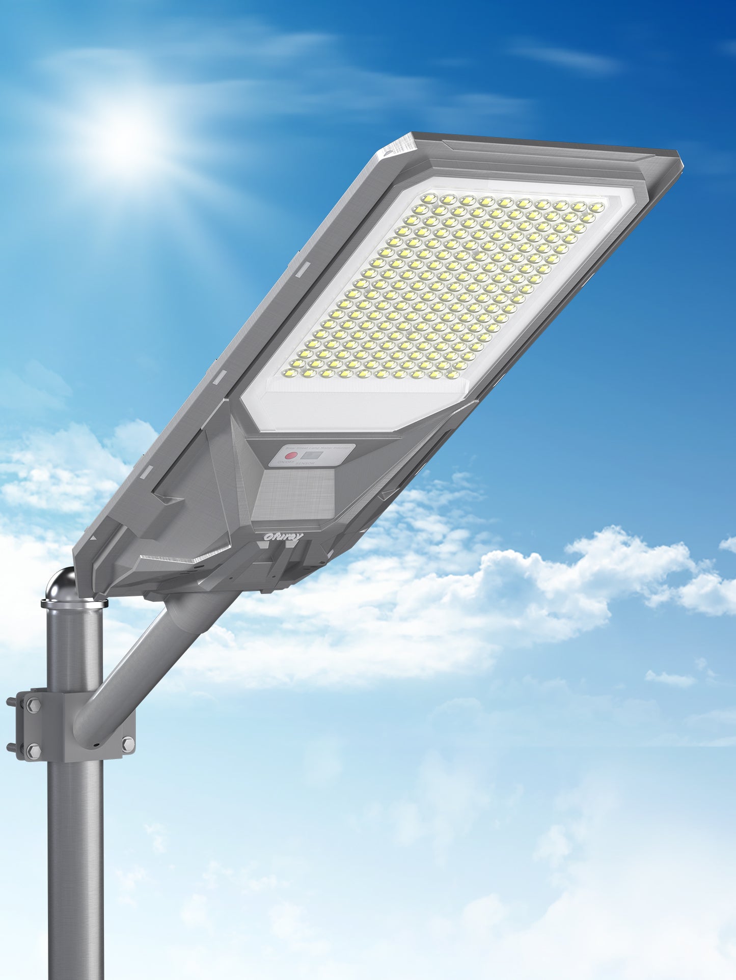 Ofuray Solar Street Light,SFL-OLL Pro 30,000Mah High Power Solar Security Flood Lights Parking Lot Lights Commercial Dusk to Dawn, 6500k Waterproof Led with Motion Sensor for Street,Court,Barn