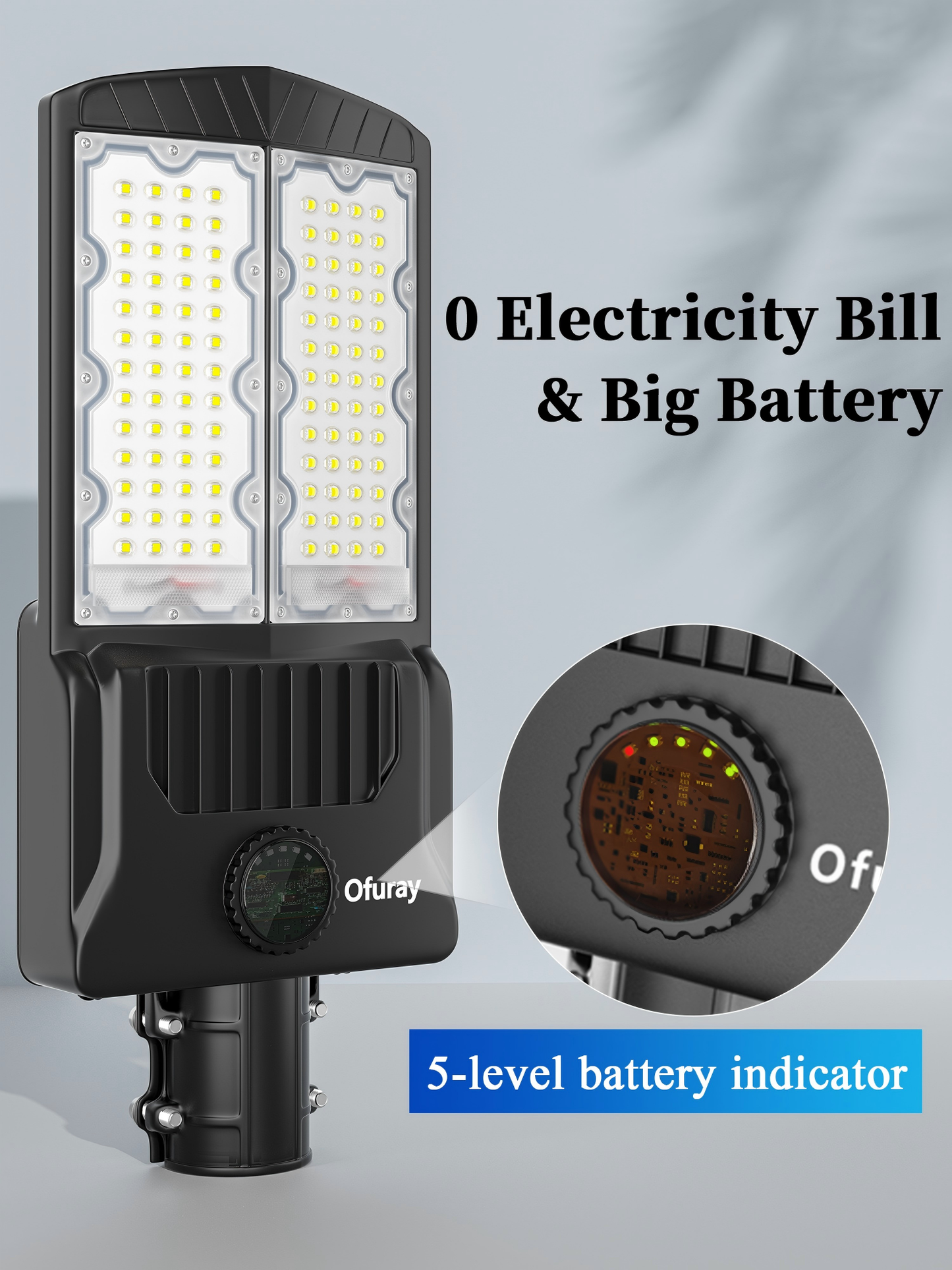 Ofuray Solar Street Lights Outdoor, Commercial Parking Lot Light