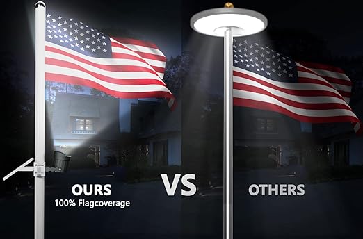 Ofuray Solar Flag Pole Light Outdoor, Brightest Flag Pole Light Solar Powered, American Flag Coverage Led Solar Flag Pole Lights Outdoor Dusk to Dawn fit 1.5''-4'' Flagpole for House Inground