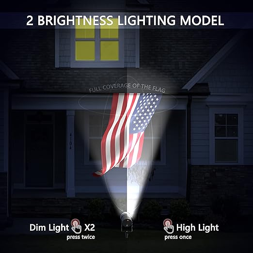 Ofuray Solar Flag Pole Light Outdoor, Brightest Flag Pole Light Solar Powered, American Flag Coverage Led Solar Flag Pole Lights Outdoor Dusk to Dawn fit 1.5''-4'' Flagpole for House Inground